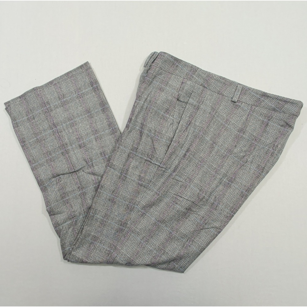 Maison Common Womens Plaid Wool Pants Size 42 US 10 12 Straight Leg Trousers